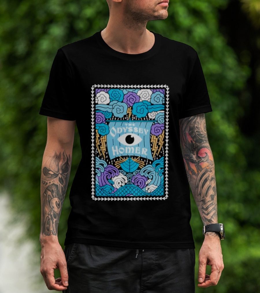 The Odyssey Homer Cyclops Eye Lightning Waves T-Shirt