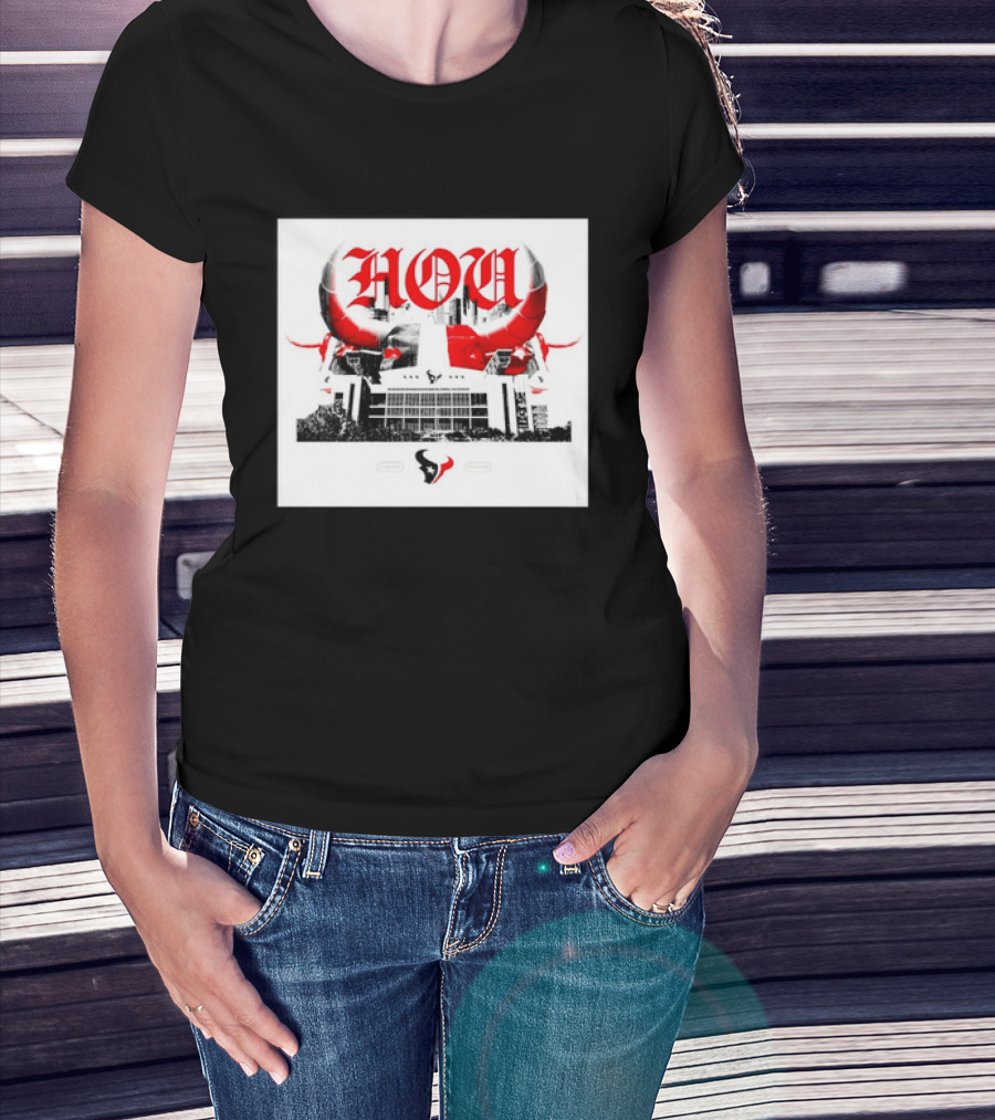 Houston Texans HOU H Town Red Bull Horns T-Shirt