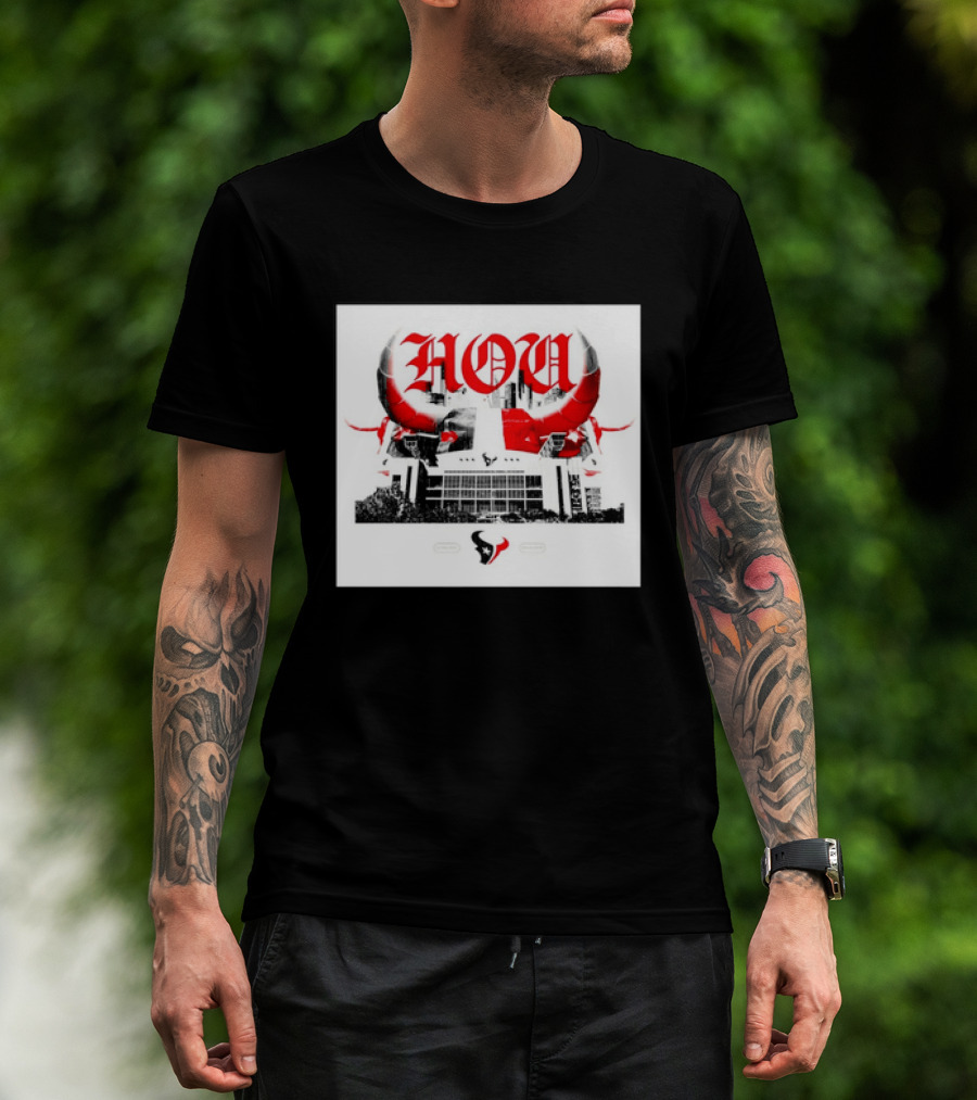 Houston Texans HOU H Town Red Bull Horns T-Shirt