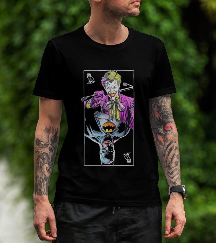 OVO Joker And Batman Playing Card Owl T-Shirt