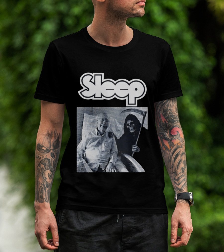 United Snakes Grim Reaper Holding Scythe Sleep Elderly Man In Hospital Room T-Shirt