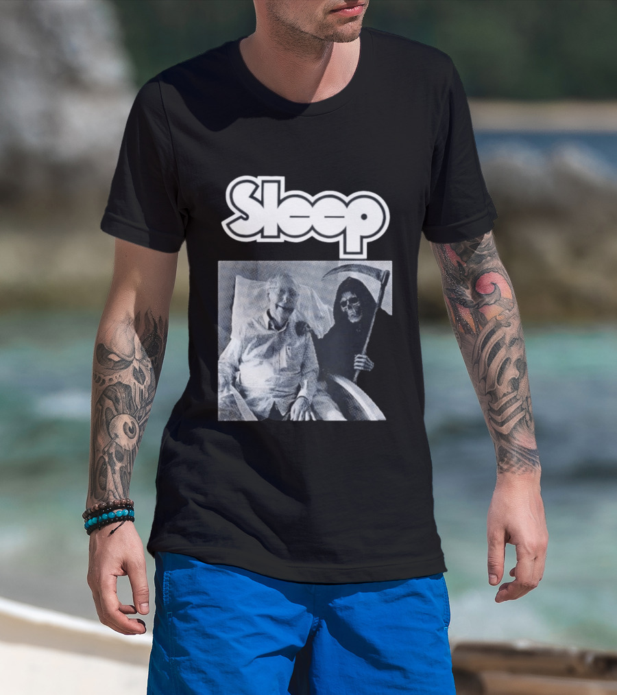 United Snakes Grim Reaper Holding Scythe Sleep Elderly Man In Hospital Room T-Shirt