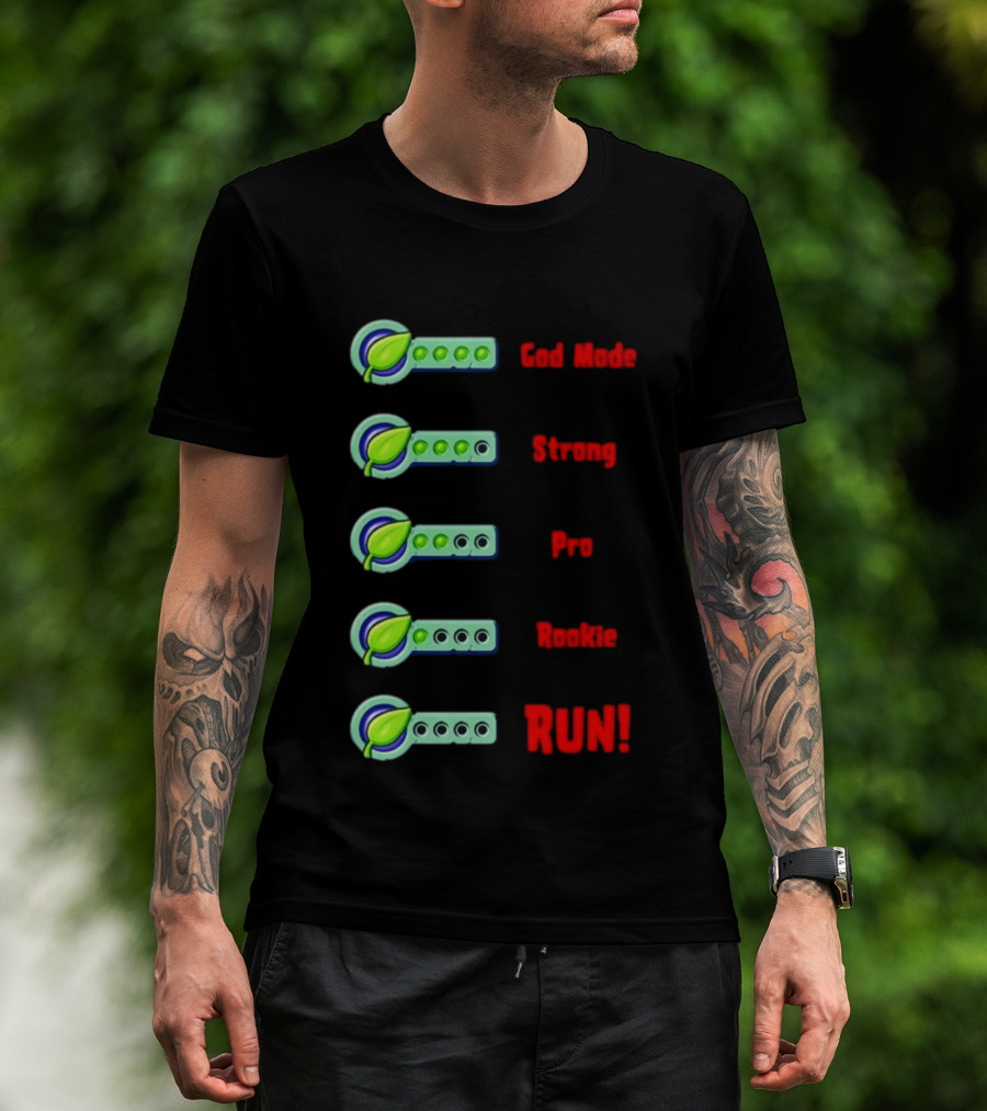 Plant Food Power Levels God Mode Strong Pro Rookie Run T-Shirt