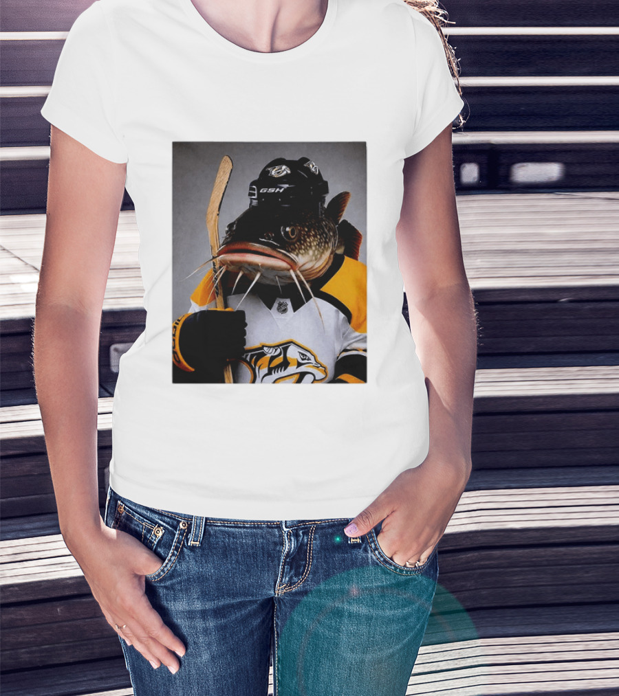 Nashville Predators Catfish Hockey Mascot Community Spirit T-Shirt