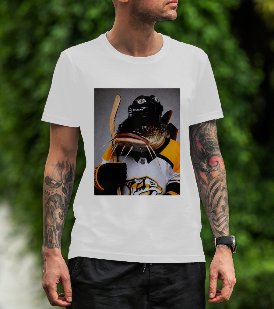 Nashville Predators Catfish Hockey Mascot Community Spirit T-Shirt