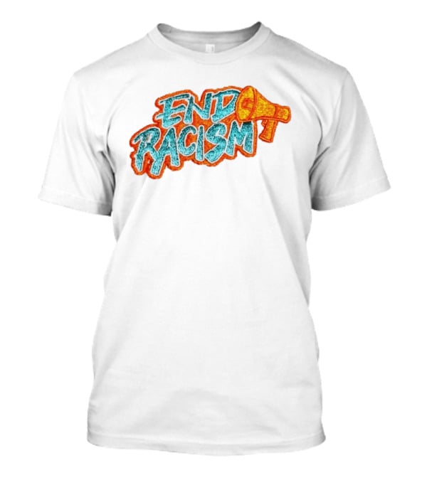 End Racism Embroidered Iron On Patch With Megaphone Applique T-Shirt