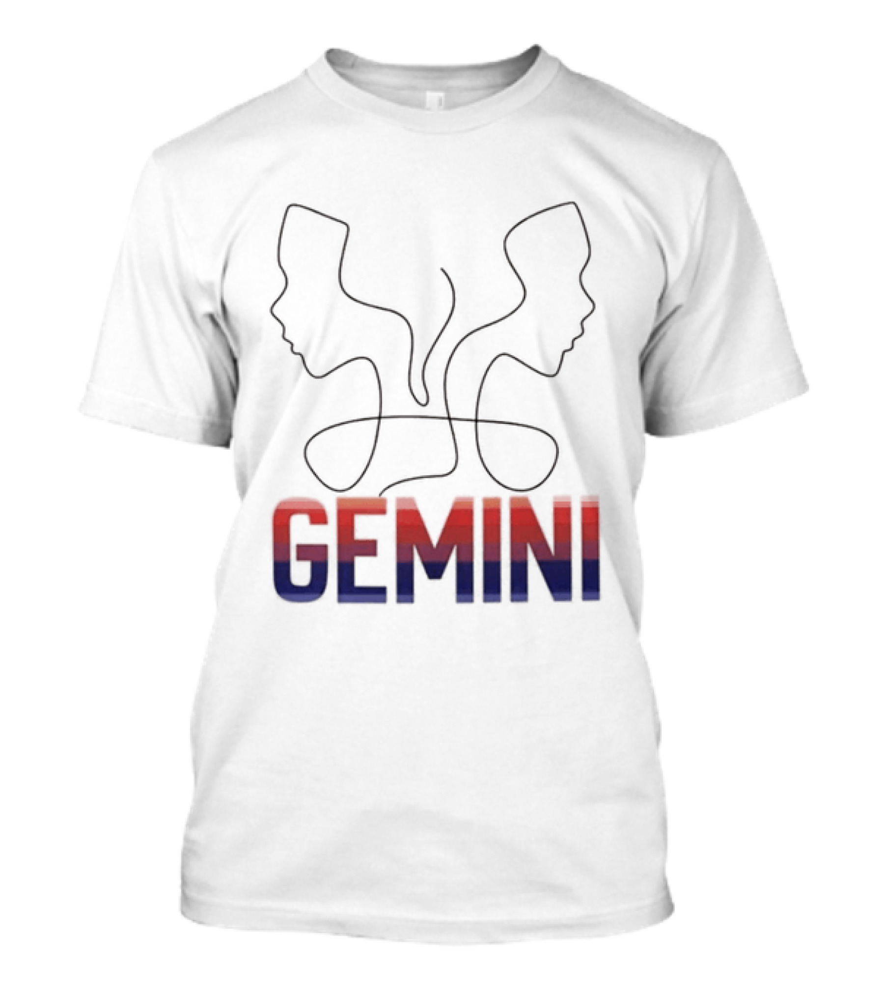 Gemini Zodiac Rainbow Outline LGBTQ Pride T-Shirt
