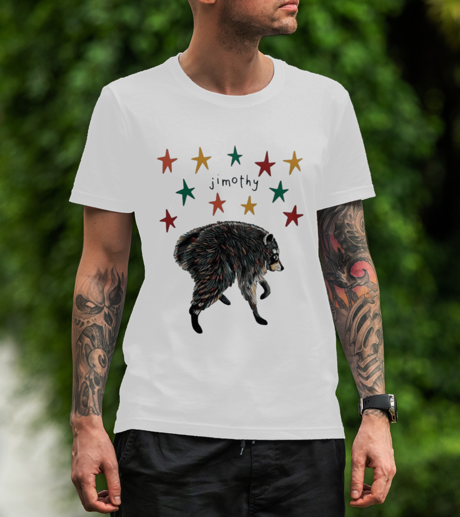 Jimothy Colorful Bear Stars Whimsical Animal T-Shirt