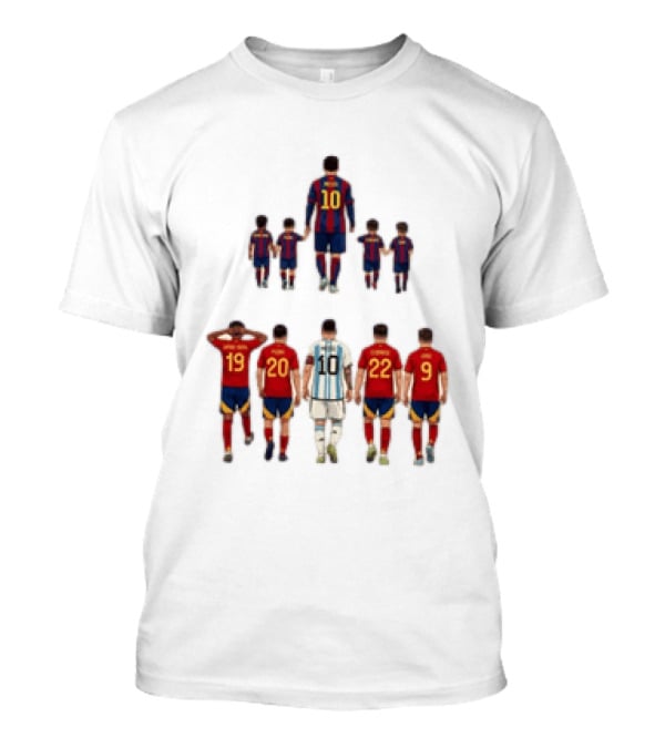 Lionel Messi With Lamine Yamal Pedri Gavi Football Legends T-Shirt