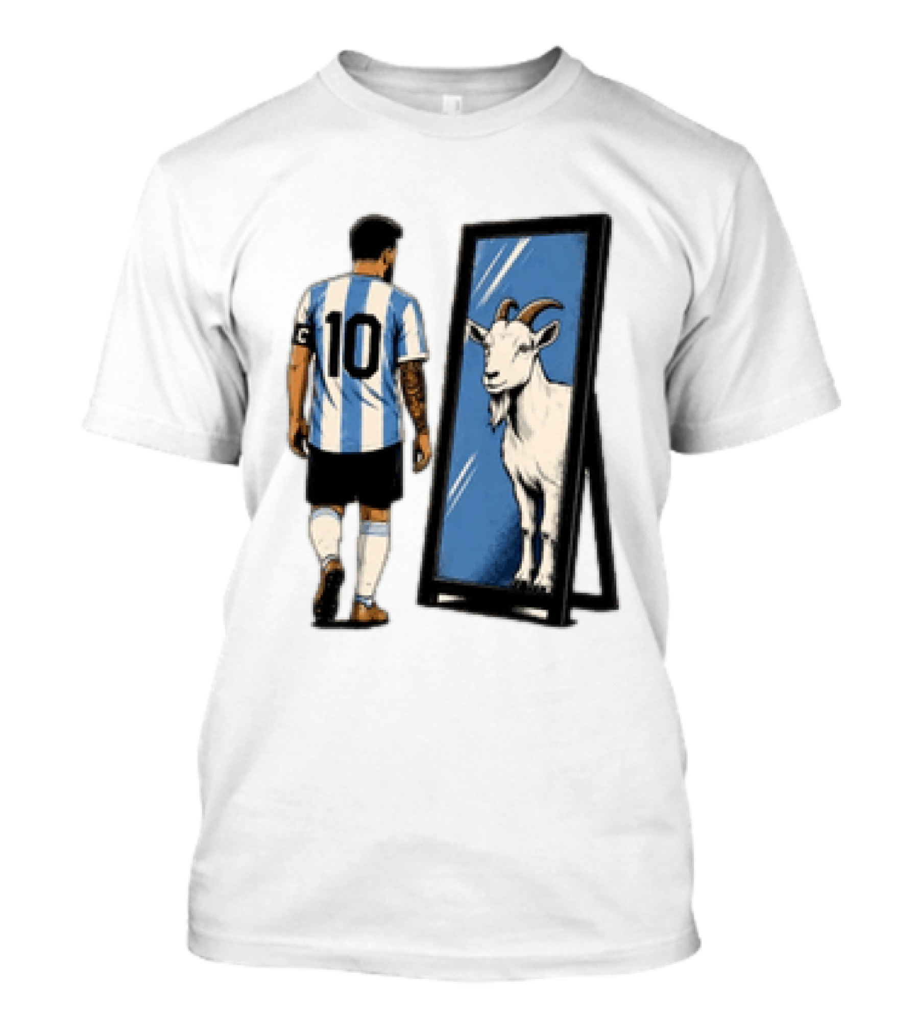 Messi Argentina 10 Reflecting GOAT Mirror Soccer T-Shirt