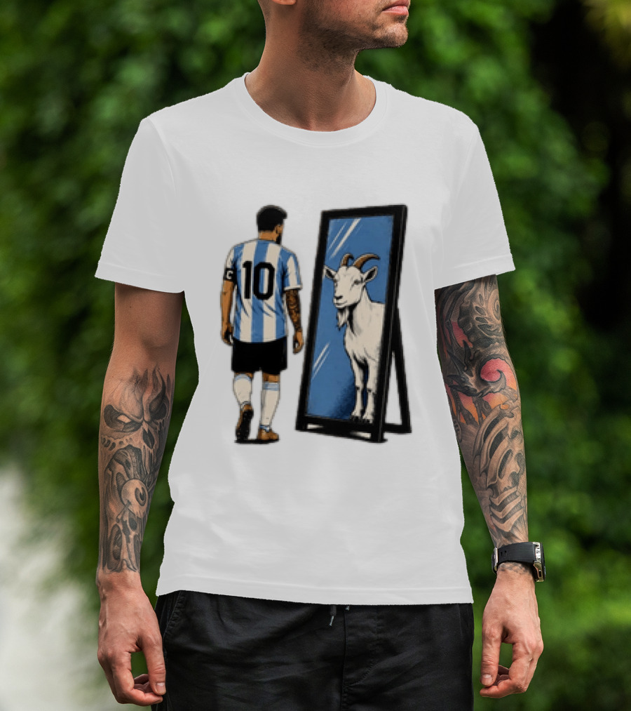 Messi Argentina 10 Reflecting GOAT Mirror Soccer T-Shirt