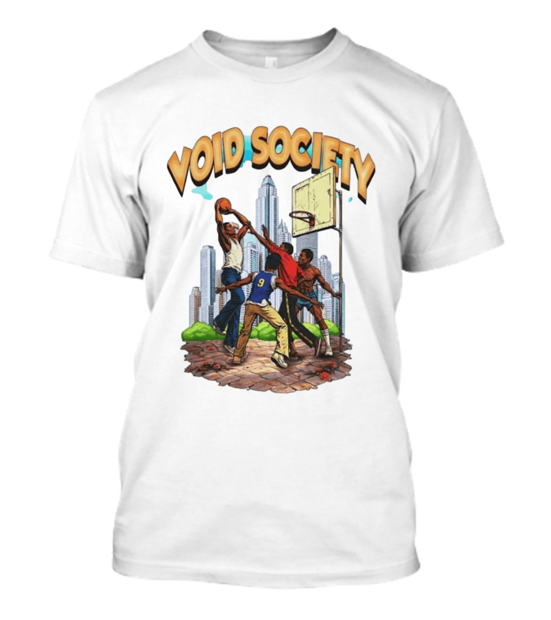 Void Society Urban Basketball Action Cityscape Players T-Shirt