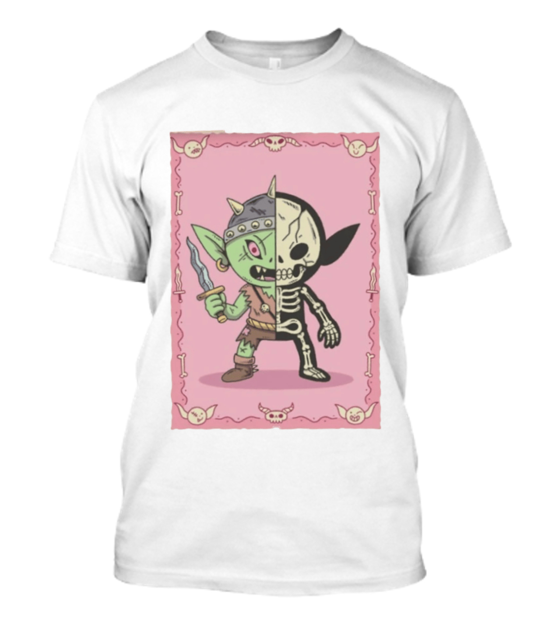 X Ray Goblin Skeleton Fantasy Creature With Dagger T-Shirt