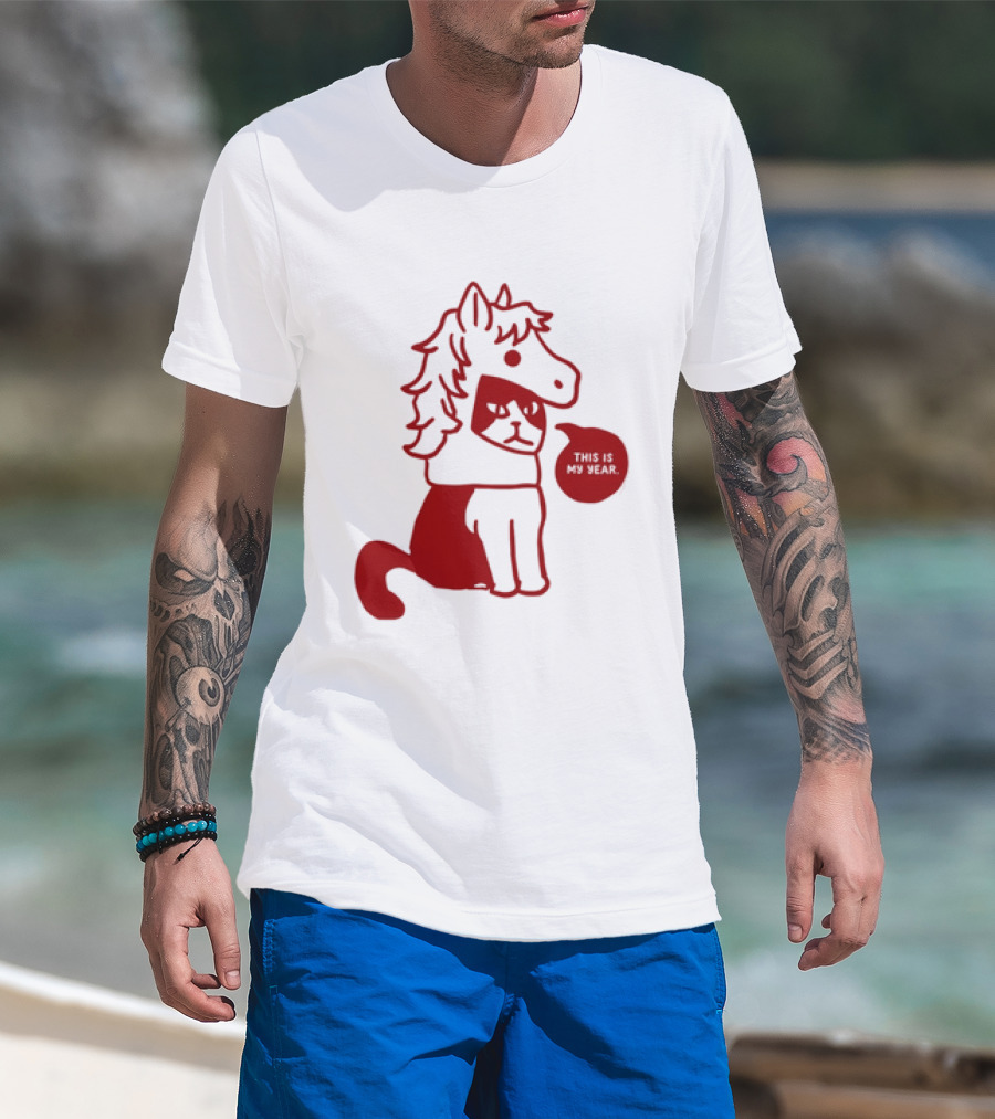 Year Of The Horse 2026 Chinese Lunar New Year Zodiac Cat T-Shirt