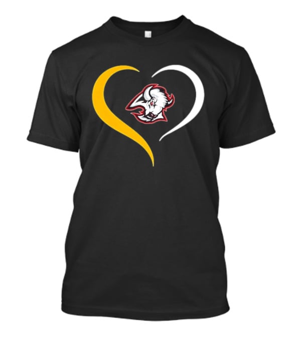 Buffalo Heart With Buffalo Head And Dual Heart T-Shirt