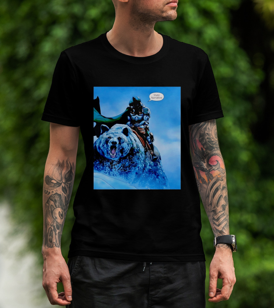 Doctor Doom State Narrative Riding Bear T-Shirt