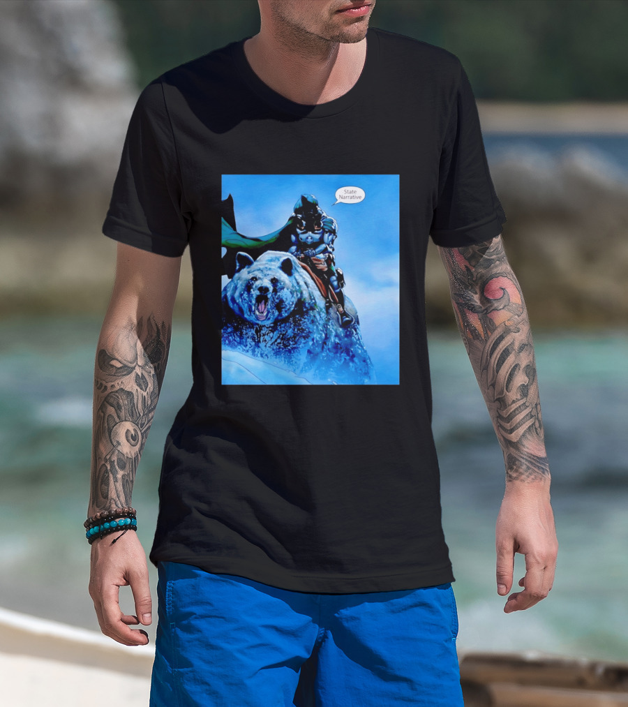 Doctor Doom State Narrative Riding Bear T-Shirt