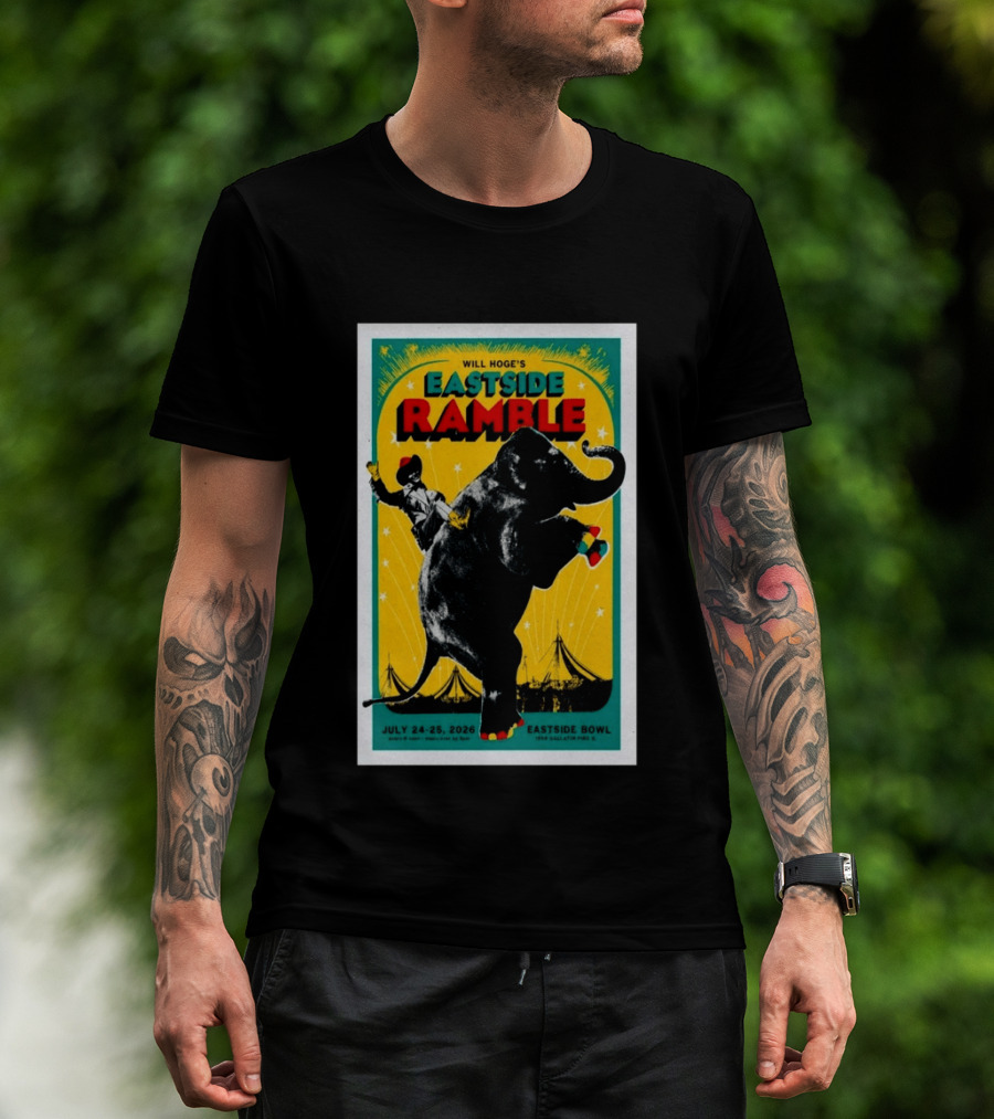 Will Hoge Eastside Ramble Nashville TN July 24 25 2026 Elephant Circus Eastside Bowl T-Shirt