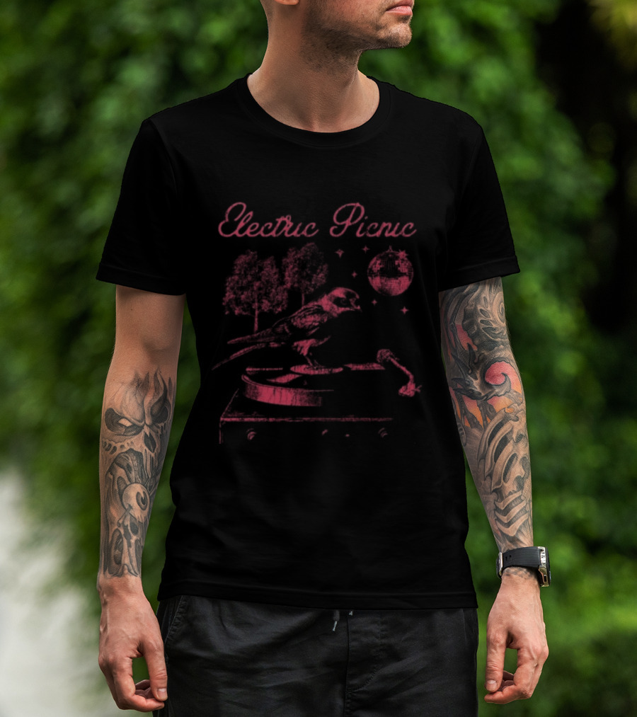 Electric Picnic Store Record Player 2025 Lineup Picnic Nature Scene T-Shirt