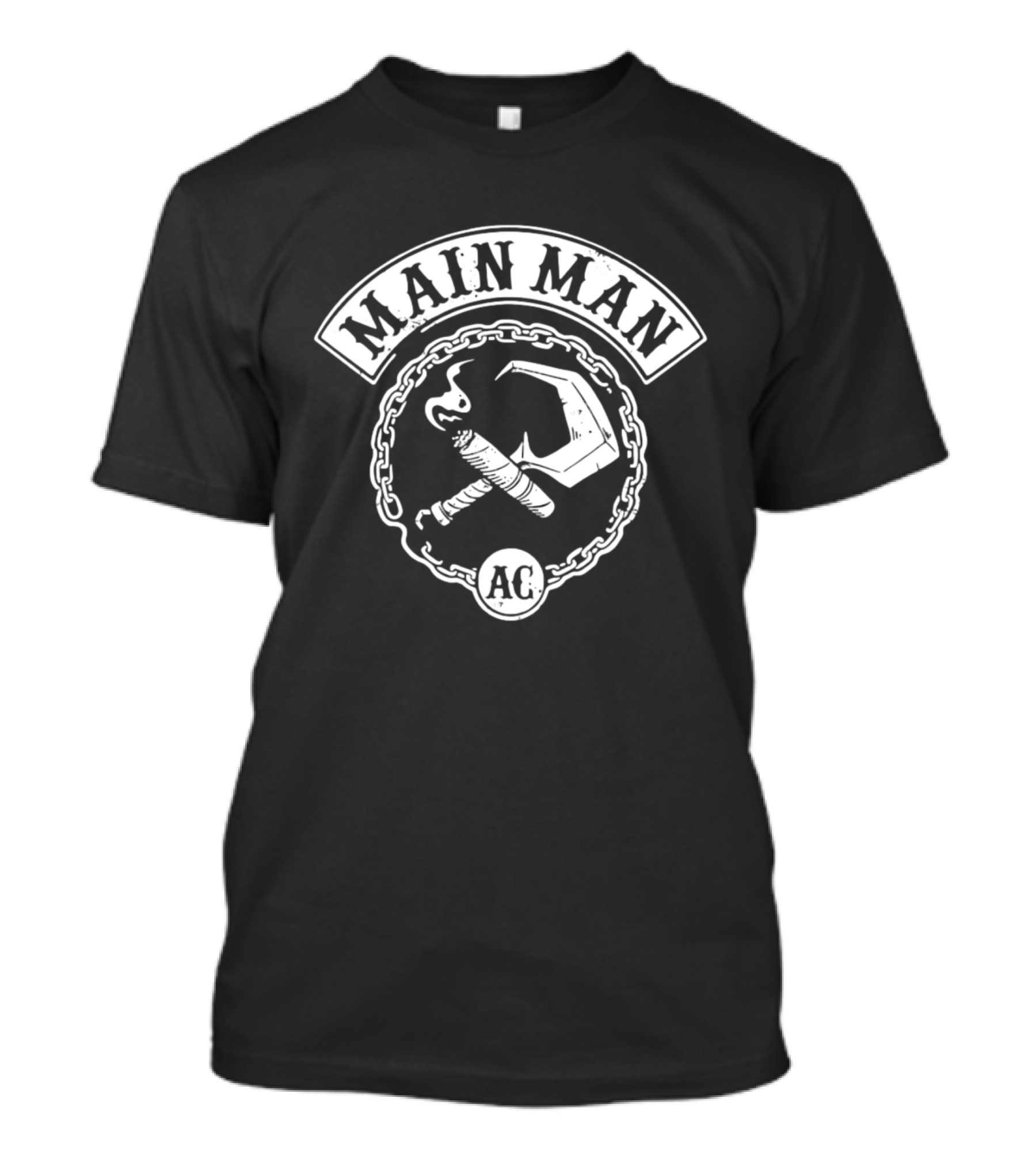 Main Man AC Hammer Chain Iconic Smoking Cigar And Tool Motif T-Shirt