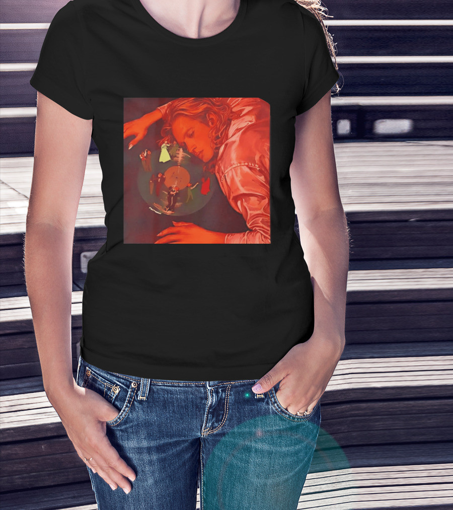 Vinyl Dreams Young Man Resting With Dancing Figures T-Shirt