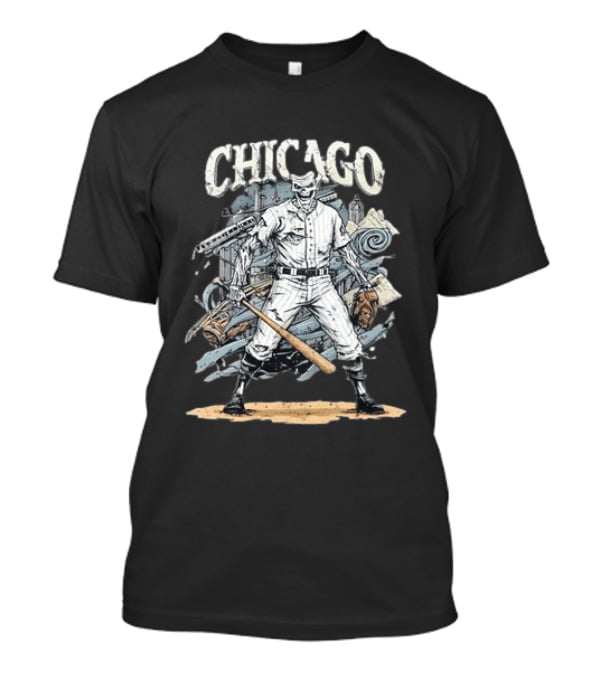 Chicago Zombie Baseball Player With Bat And Glove T-Shirt