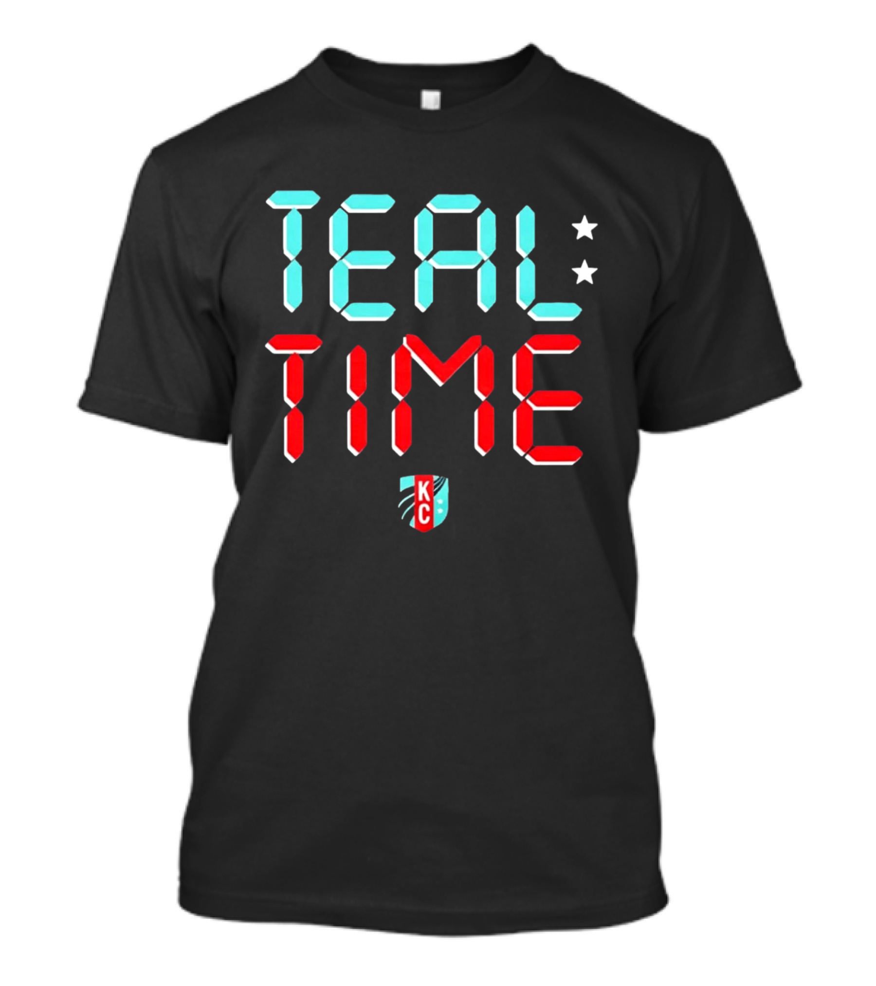 Teal Time KC Current Stars Digital Display Football Team T-Shirt
