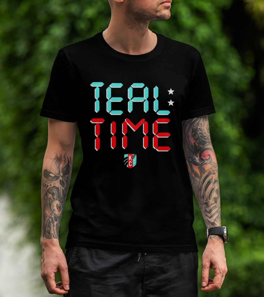 Teal Time KC Current Stars Digital Display Football Team T-Shirt
