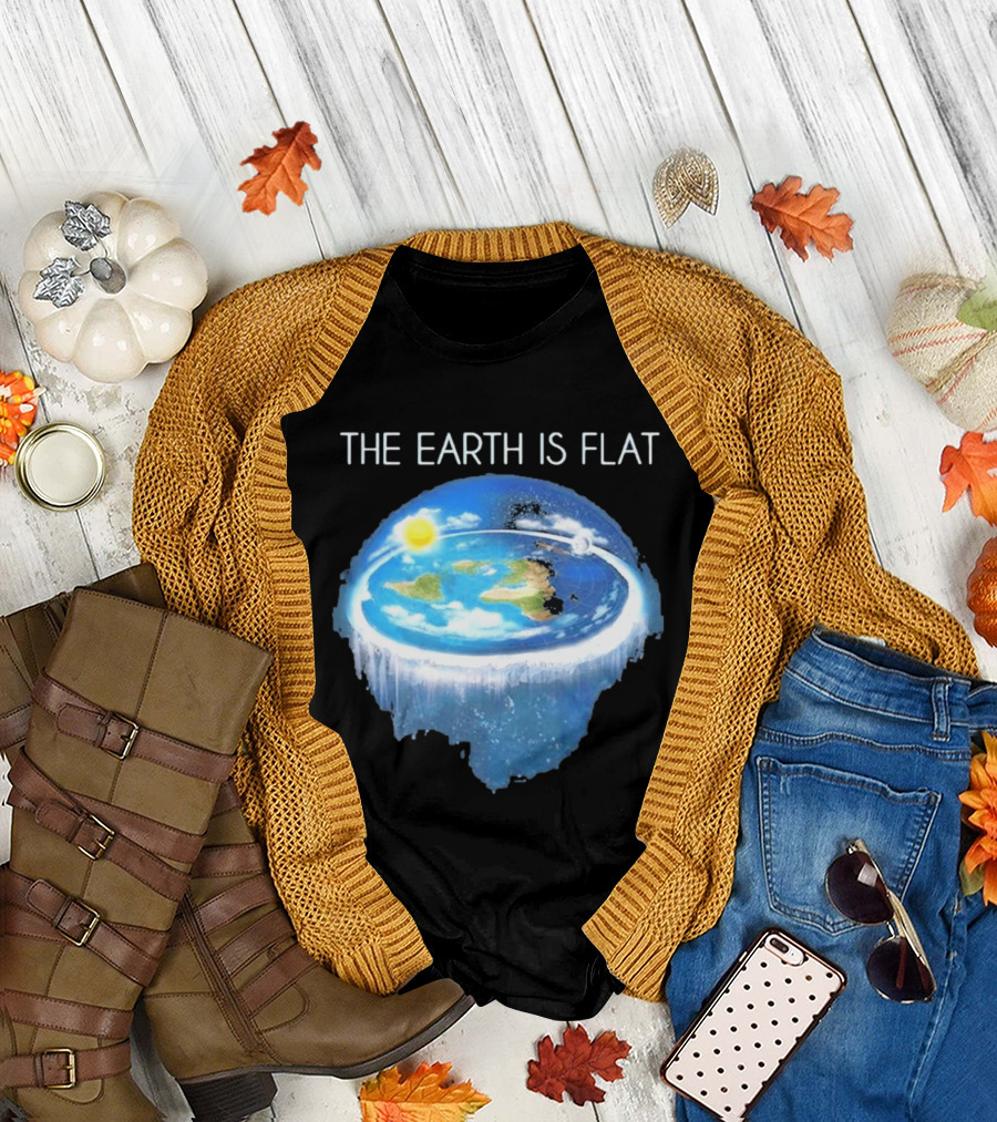 The Earth Is Flat Map Model Firmament Dome Sun Moon Sheol T-Shirt