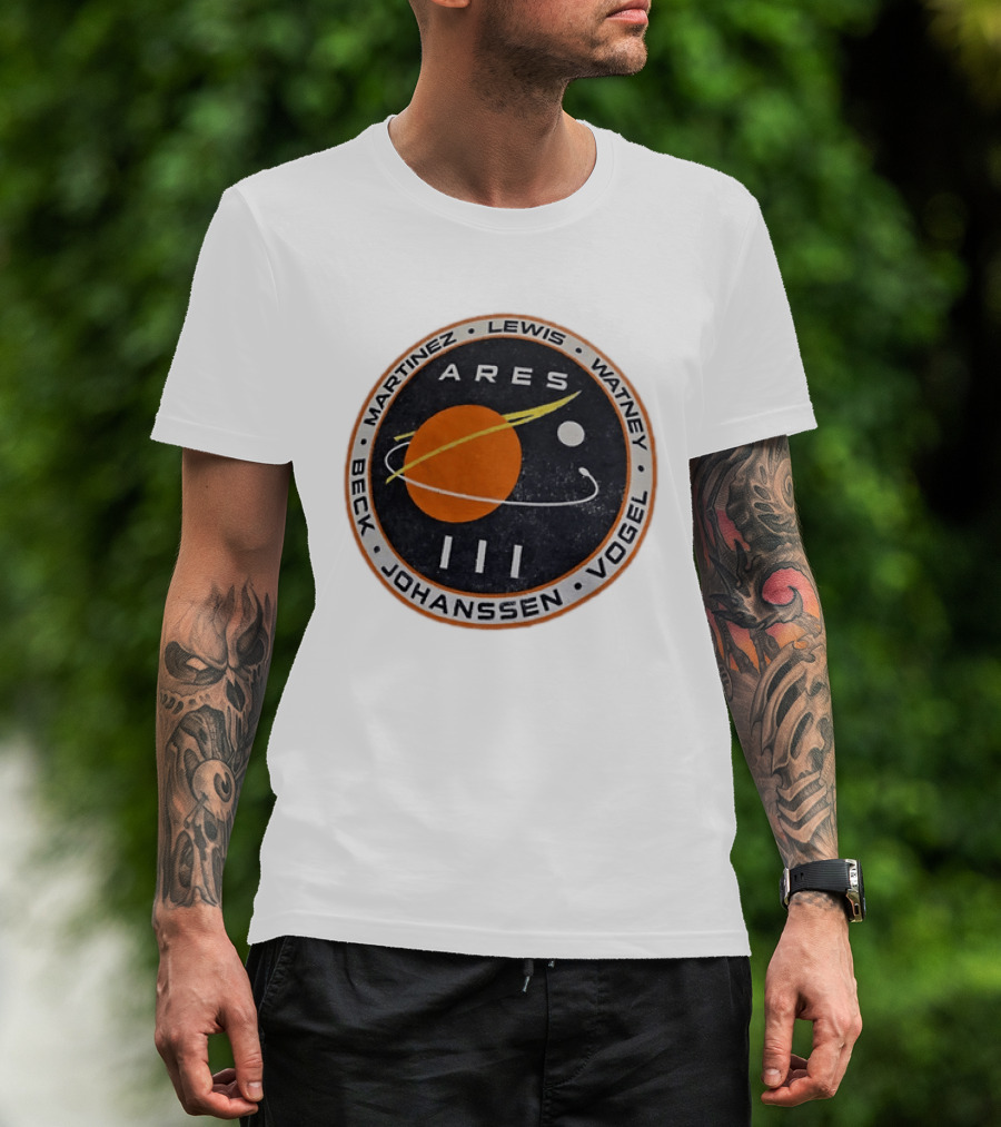 Ares III Mission Crew Patch Martinez Lewis Watney Beck Johanssen Vogel T-Shirt