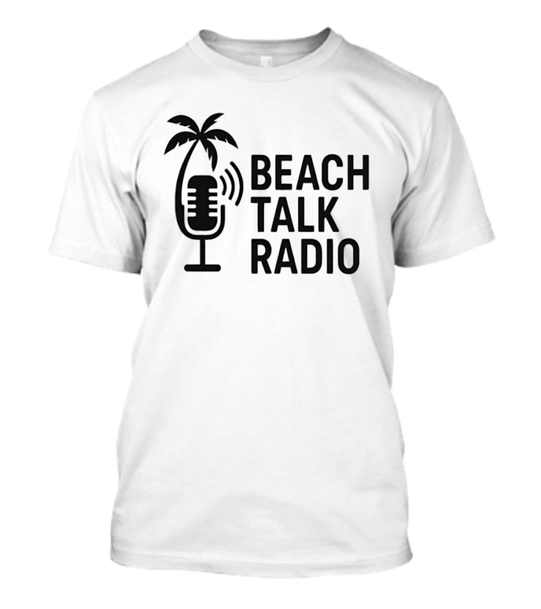 Beach Talk Radio Palm Tree Microphone T-Shirt
