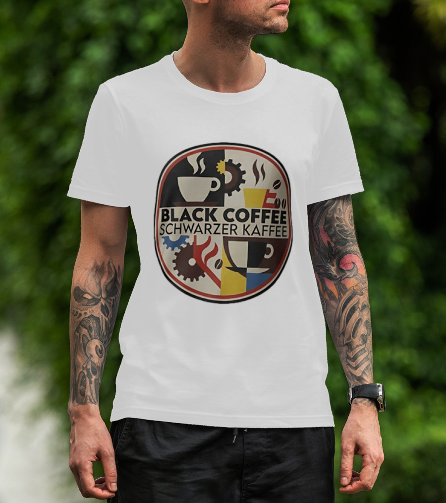 Black Coffee Schwarzer Kaffee Caffeine Cups Gears T-Shirt
