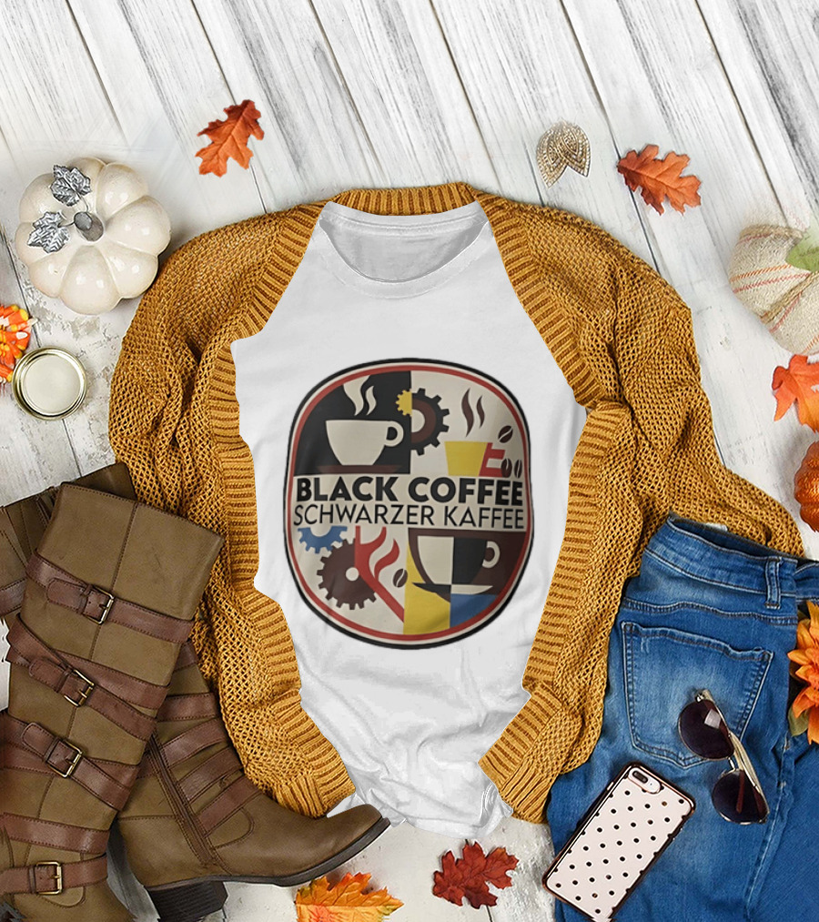 Black Coffee Schwarzer Kaffee Caffeine Cups Gears T-Shirt