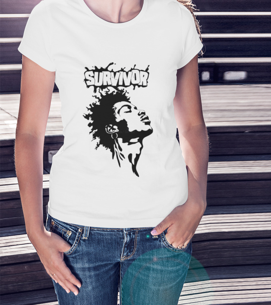 Survivor Black Power Profile Afro T-Shirt