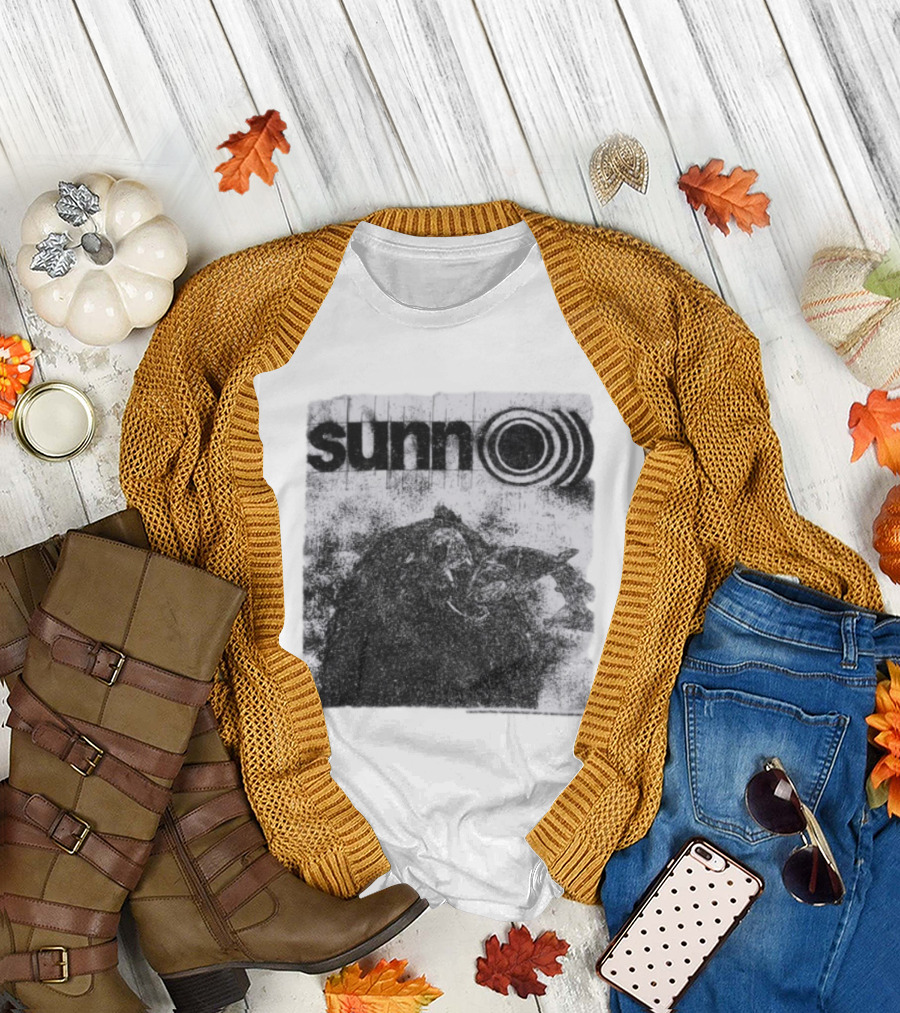 Sunn O))) Brain Dead Collaboration Black And White Distressed T-Shirt
