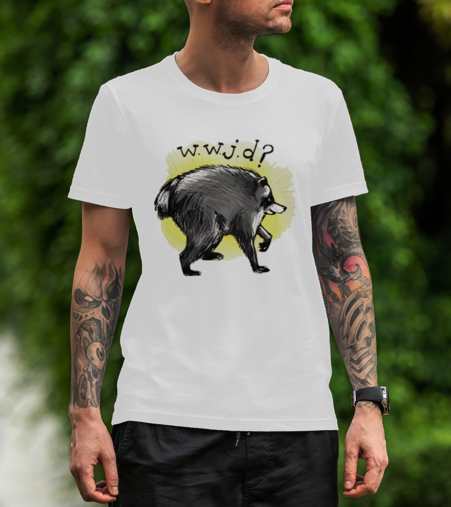 Jimothy Raccoon Seattle 2026 WWJD What Would Jimmy Do Hand Drawn T-Shirt