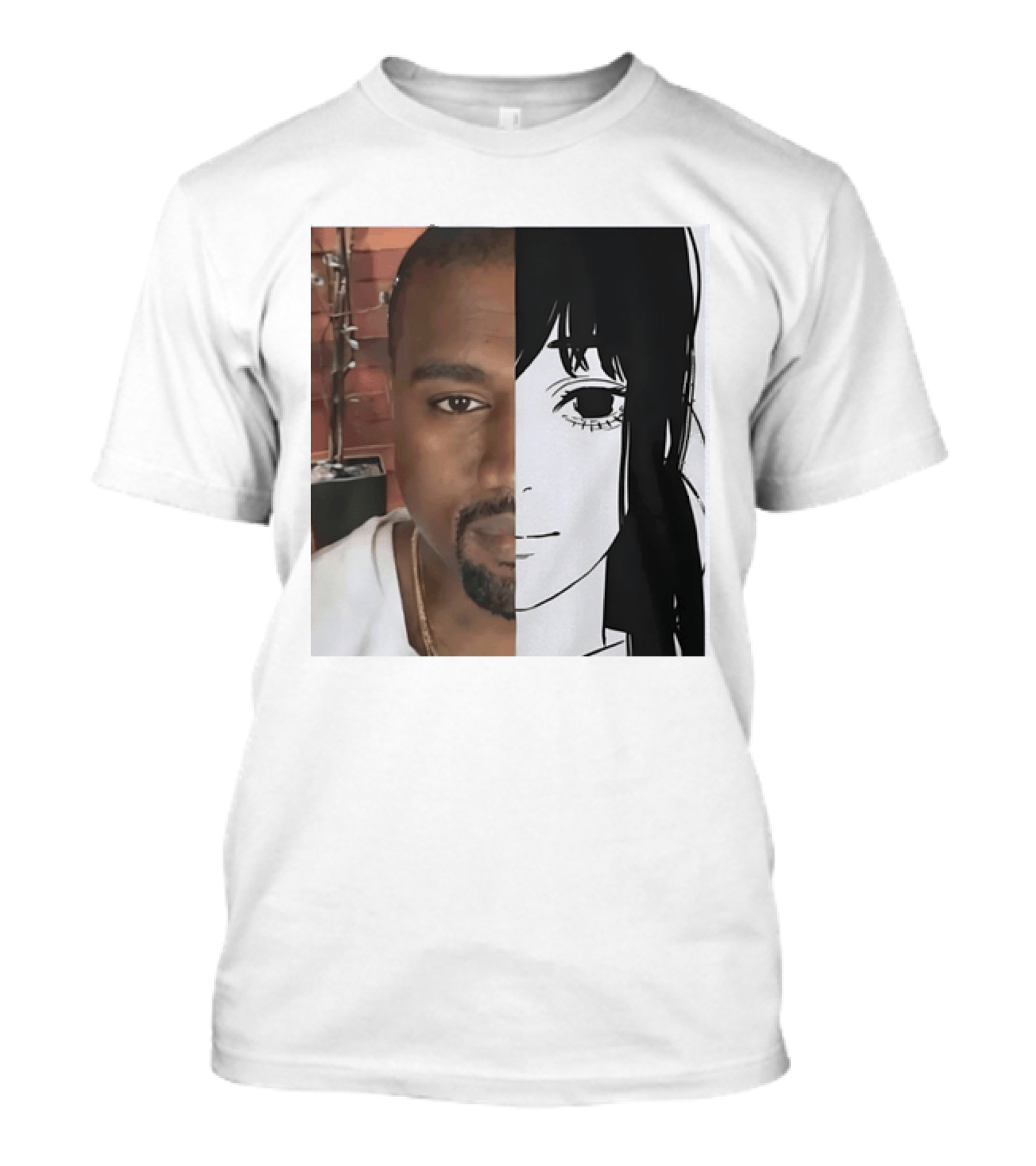 Kanye West Anime Crossover Split Face T-Shirt