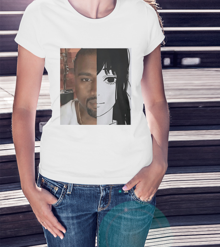 Kanye West Anime Crossover Split Face T-Shirt