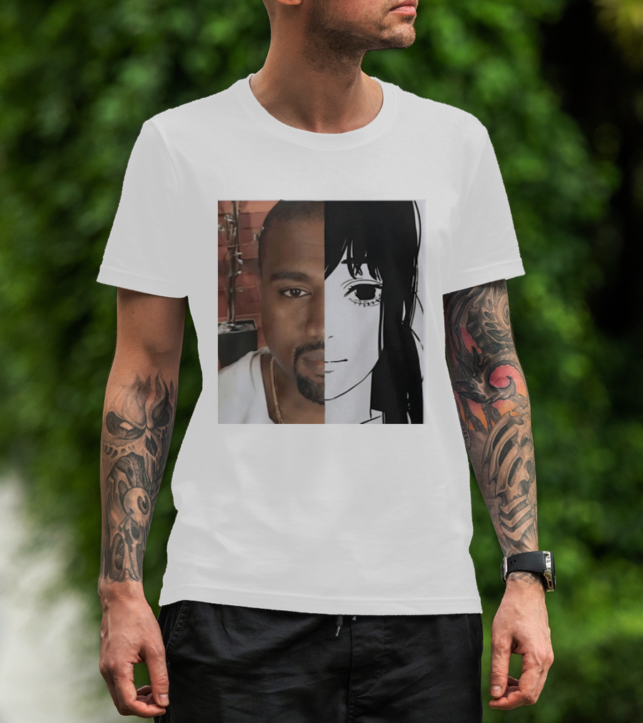 Kanye West Anime Crossover Split Face T-Shirt