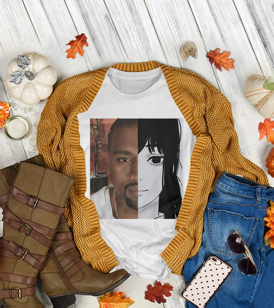 Kanye West Anime Crossover Split Face T-Shirt