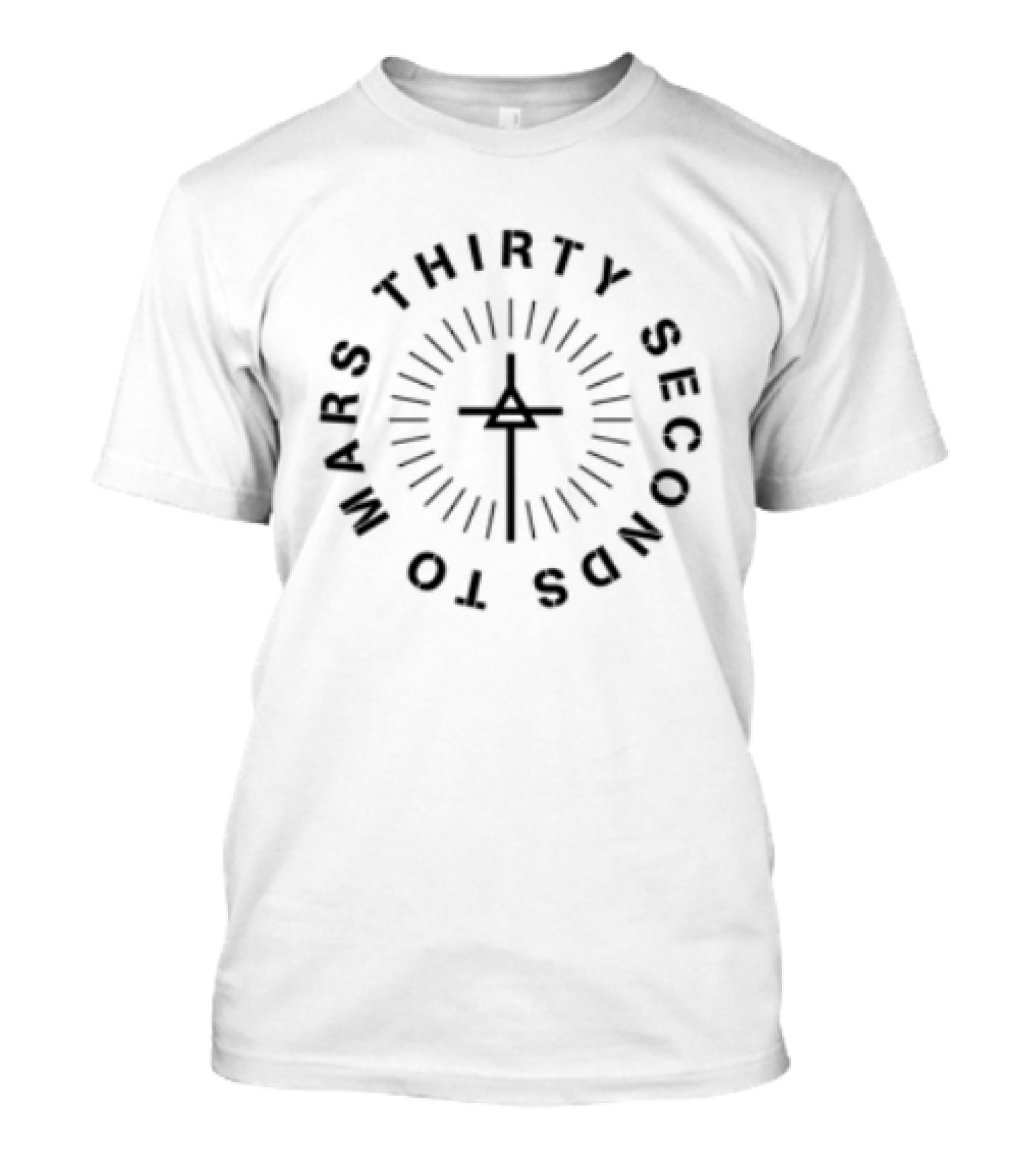 Thirty Seconds To Mars Circular Triad Symbol Graphic White T-Shirt
