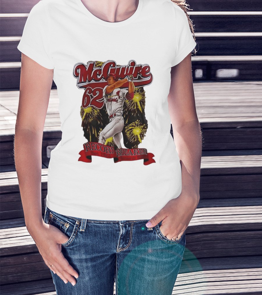 McGuire 62 Record Breaker St Louis Cardinals 1961 Broken 1998 T-Shirt