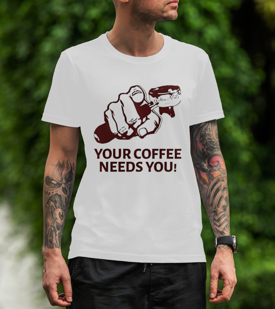 Uncle Sam Your Coffee Needs You Pointing T-Shirt