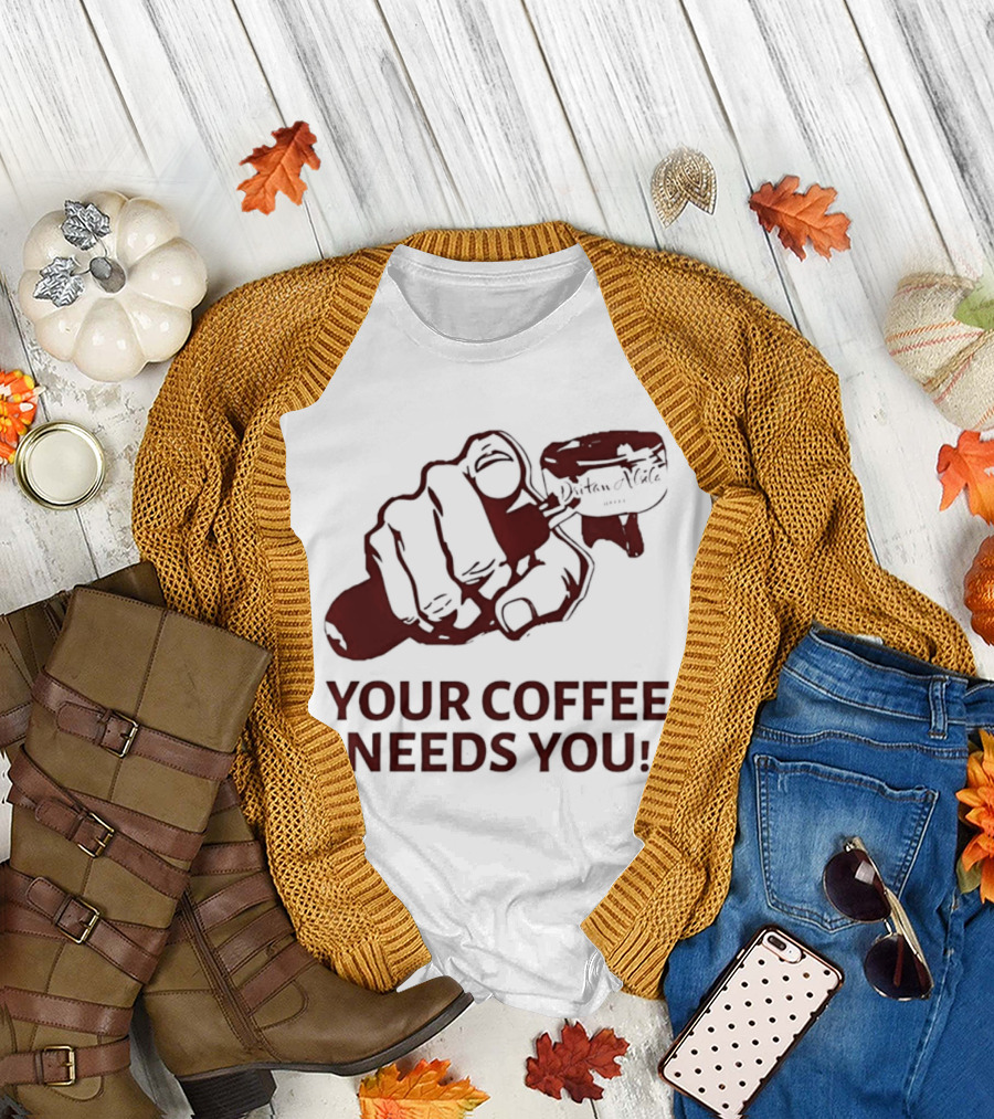 Uncle Sam Your Coffee Needs You Pointing T-Shirt