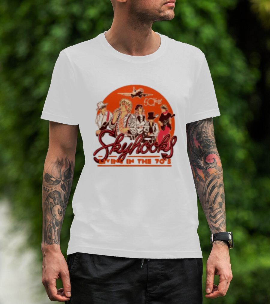 Skyhooks Living In The 70's 50th Anniversary Warner Music Store T-Shirt
