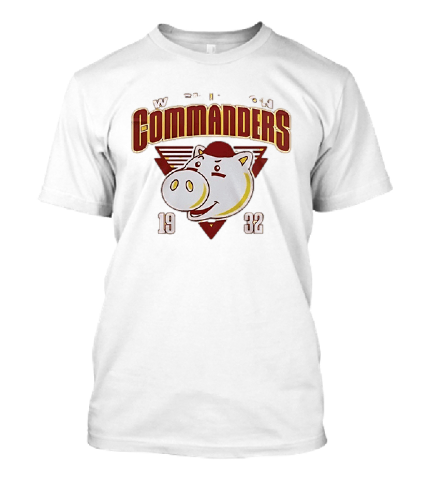 Washington Commanders 1932 W Pig Graphic Football T-Shirt