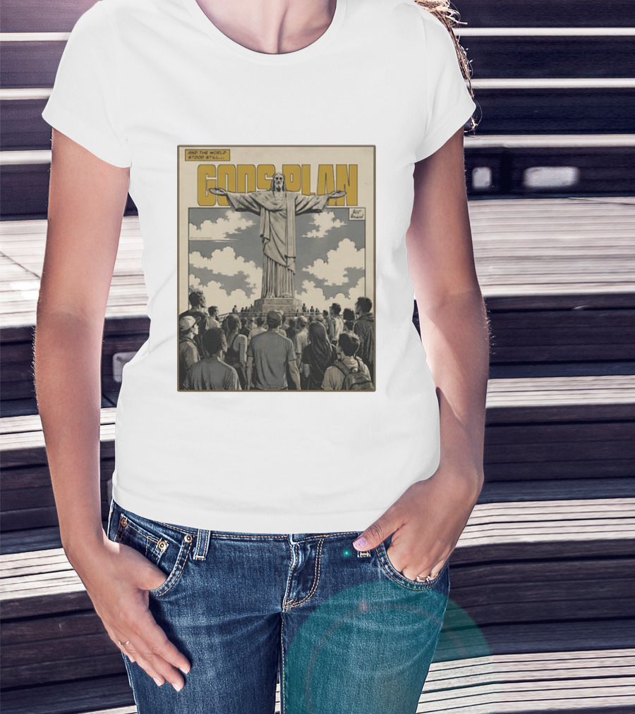 Gods Plan Jesus Christ And The World Stood Still Retro Comic T-Shirt