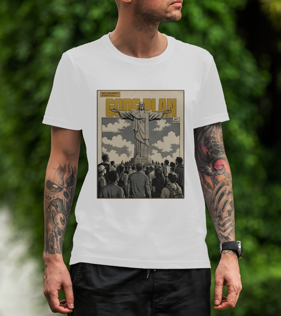 Gods Plan Jesus Christ And The World Stood Still Retro Comic T-Shirt