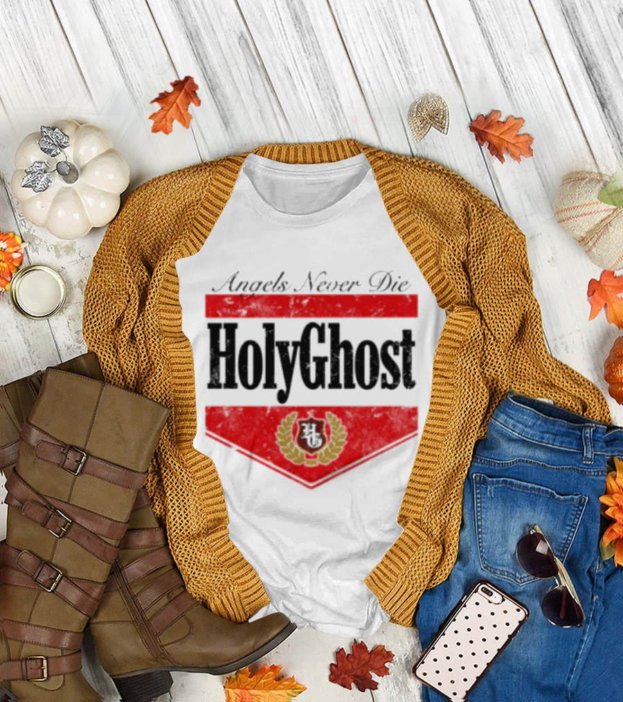 Angels Never Die HolyGhost Legacy White Holy Ghost Store T-Shirt