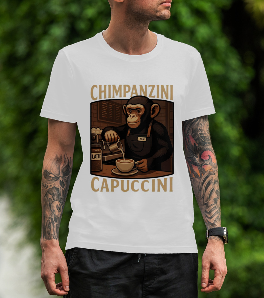 Chimpanzini Capuccini Latte Barista Chimp 'Toni T-Shirt